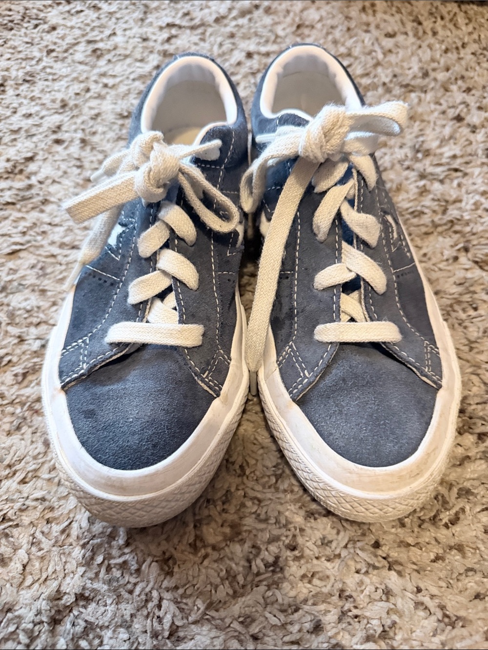 Converse Kids Suede Sneakers in Blue and White